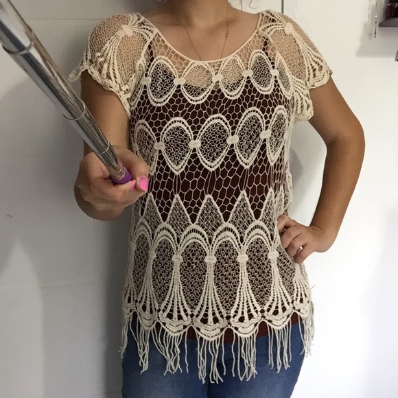 👠 Vivid Collection Light Beige Knitted Top - Picture 13 of 13